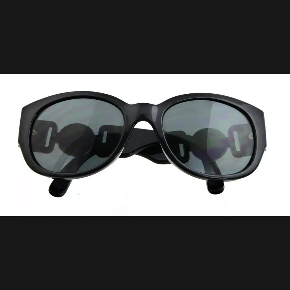 Versace Black Sunglasses with Gold Medallion Temple NWT